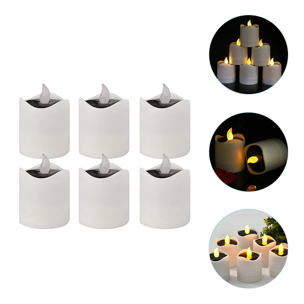 

6Pcs Outdoor Waterproof Light Solar LED Flameless Lamp for Lawn Landscape Lighting Solar Rechargeable Tea Lights