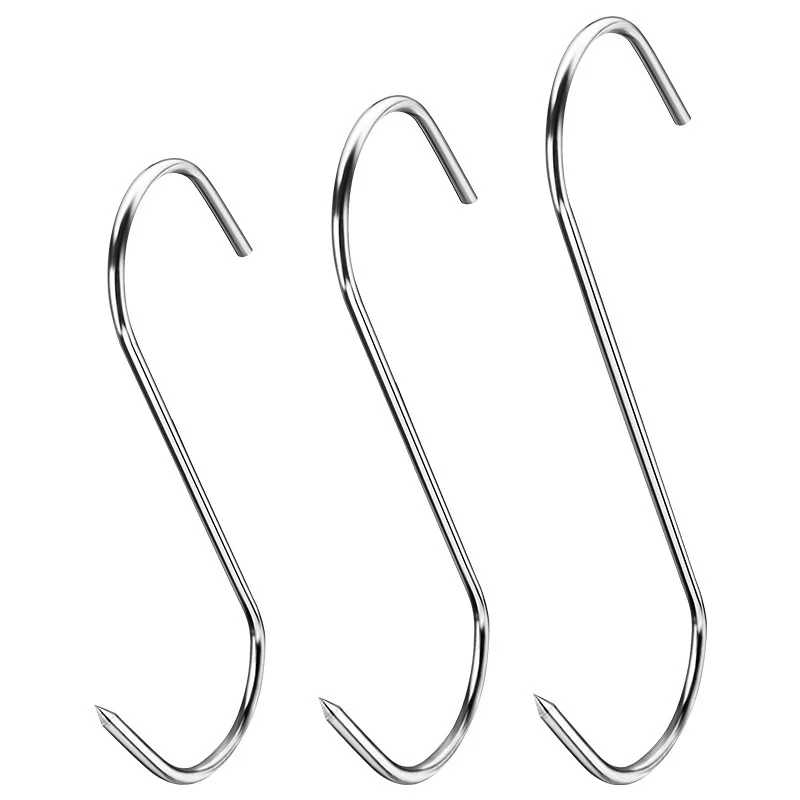 Stainless Steel S Hooks Pork Beef Lamb Suspension Tip Hooks Thickened Hooks Hooks image 5