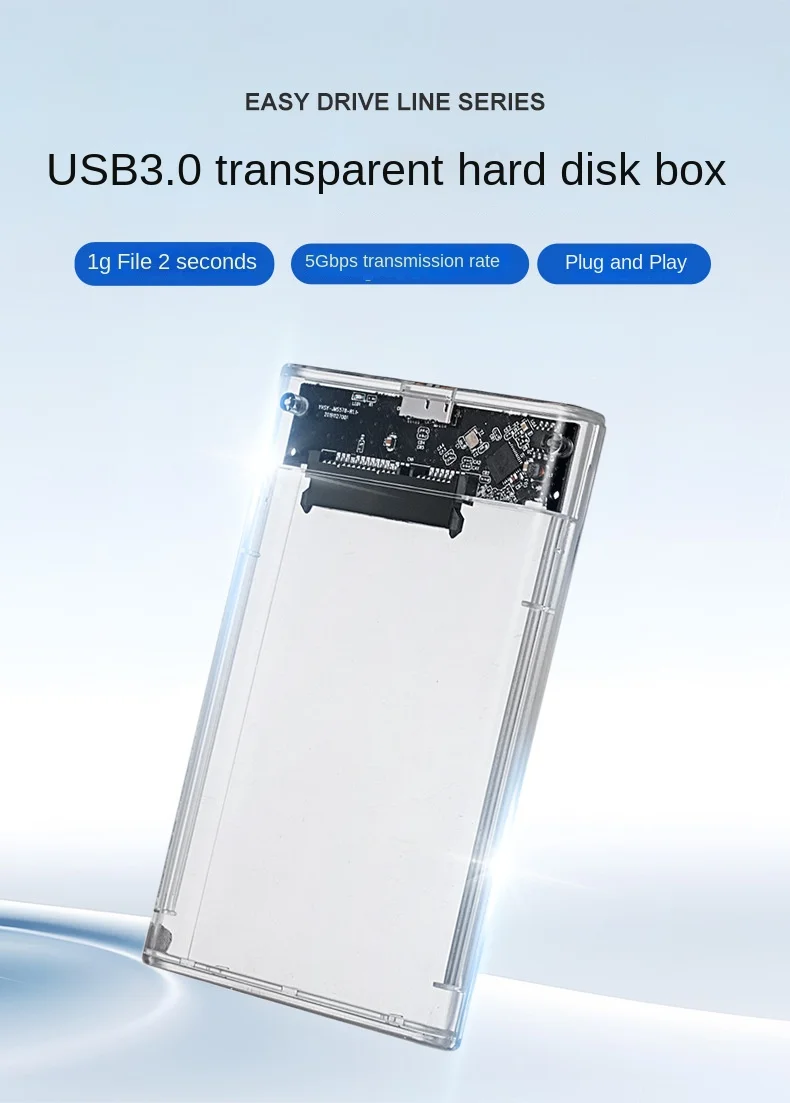 Imagem -04 - Transparente Gabinete Externo Disco Rígido Case Disco Sata Box Computador Ssd Usb 3.0 2.5