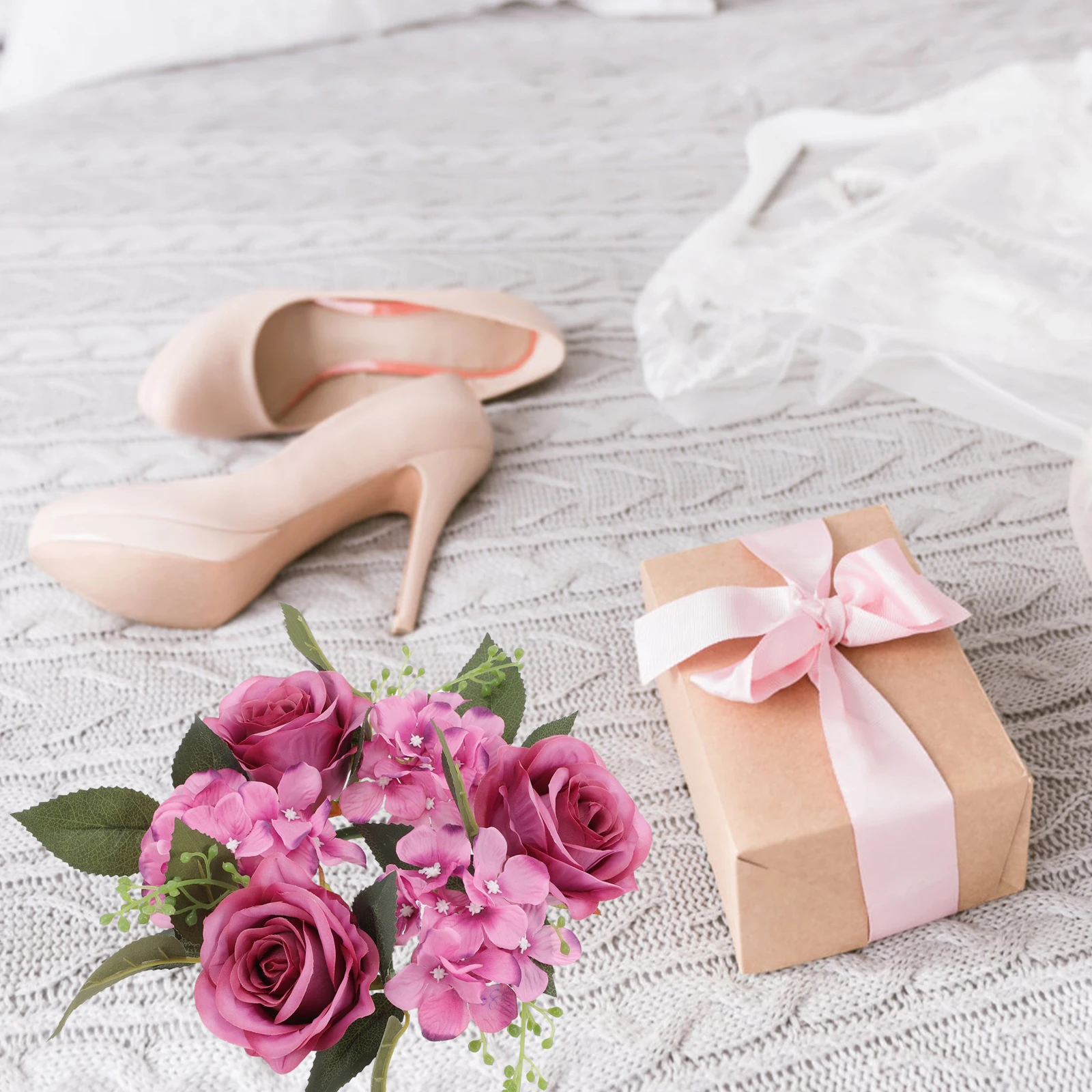

Simulated Flower Holder Simulation Rose Artificial Wreath Window Spring Wedding Garlands Plastic Decoration Baby
