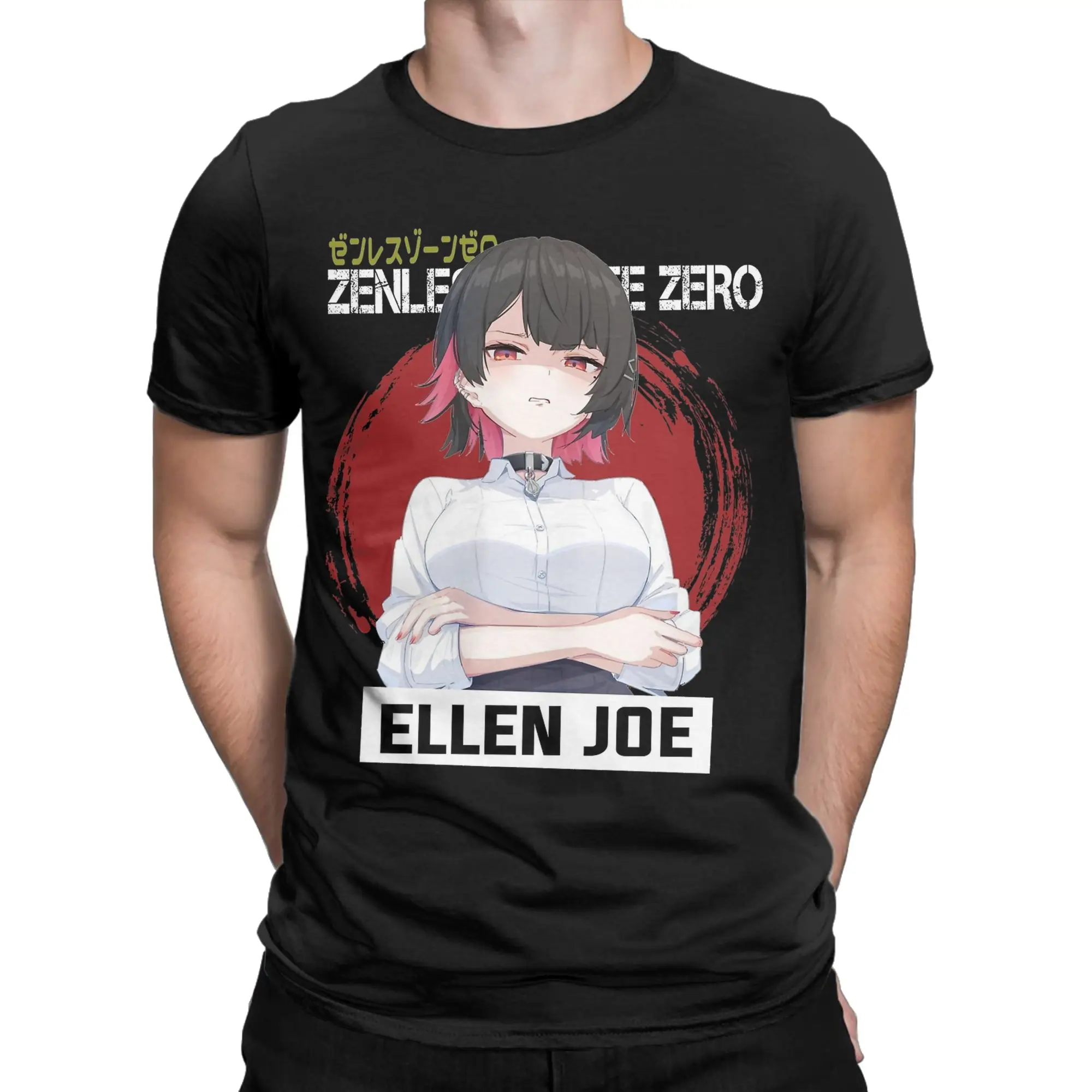 Men's Ellen Joe Zenless Zone Zero T Shirts  Pure Cotton Tops Vintage Short Sleeve Round Neck Tees Plus Size T-Shirts