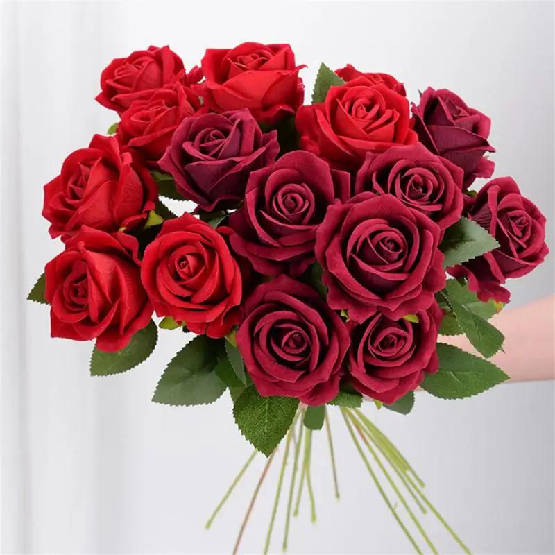 1/5Pcs Artificial Rose Flower Silk Roses Bouquet Real Looking Fake Roses For Home Wedding Centerpieces Party Decorations