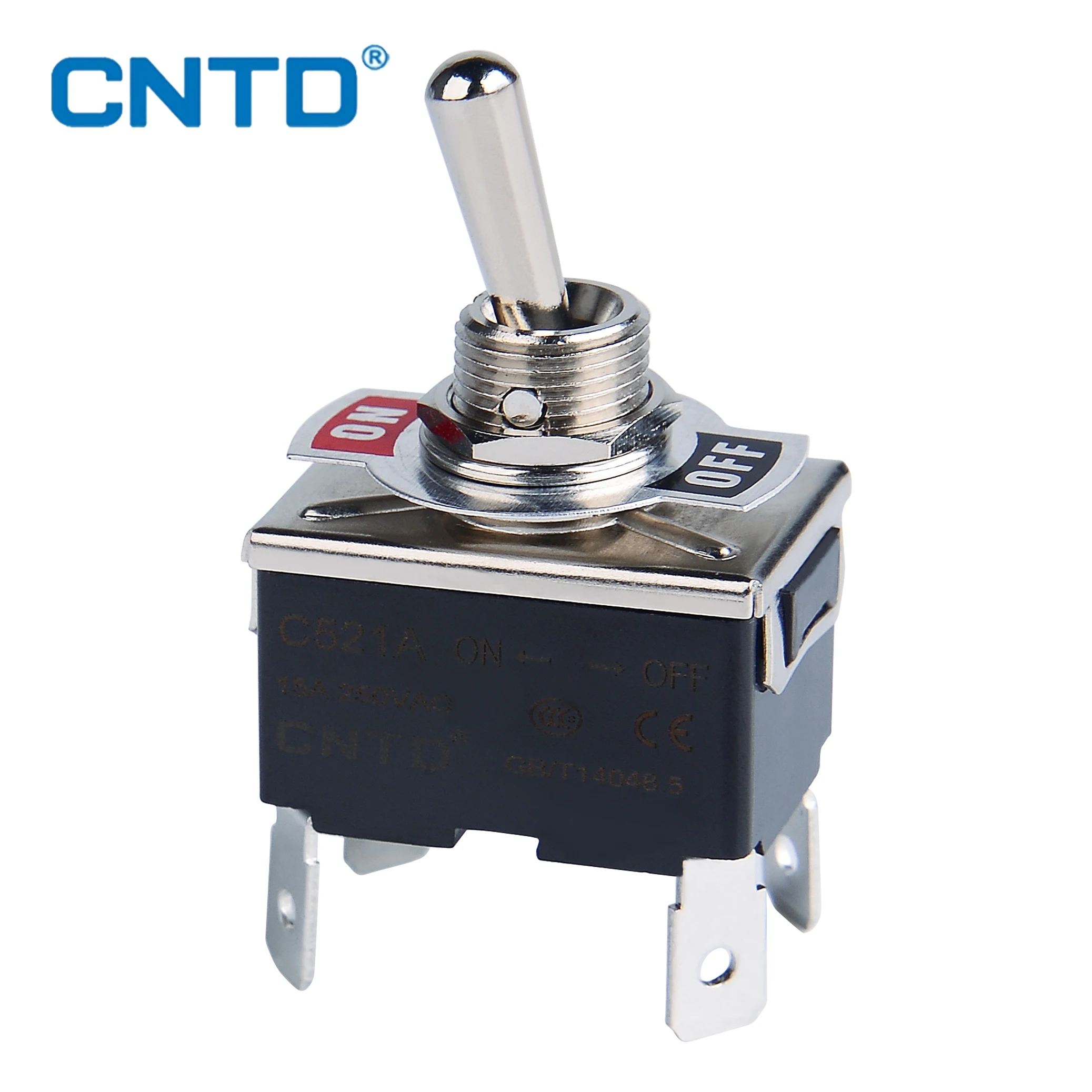 CNTD Self-locking Toggle Switch 15A 250VAC C5 Series Single Pole Double Pole Switch And Rainproof-cap