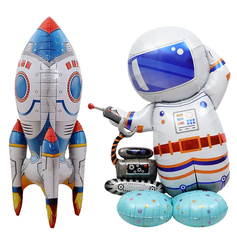 Standing Inflatable Astronaut Spaceman Foil Balloons Rocket Balloon Boys Outer Space Galaxy Theme Baby Shower Kid Party Supplies