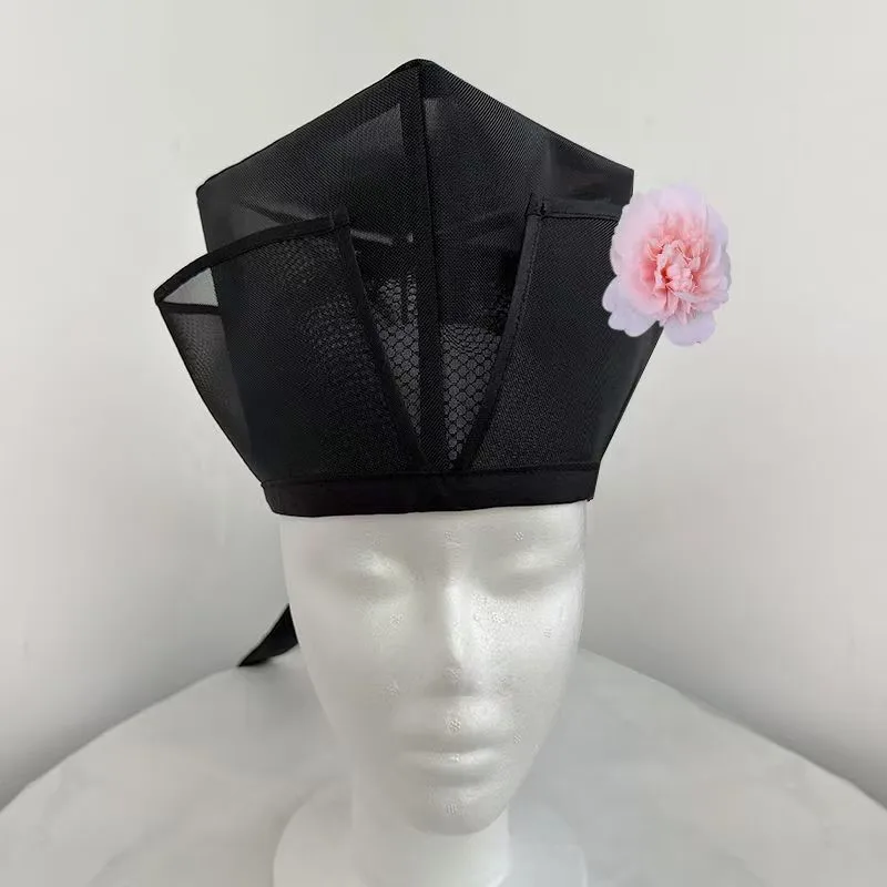 Chinese Song Dynasty Hanfu Hat Square Flat Top Hat Ancient Costume Breathable Headwear Scholar Role Playing Accessories
