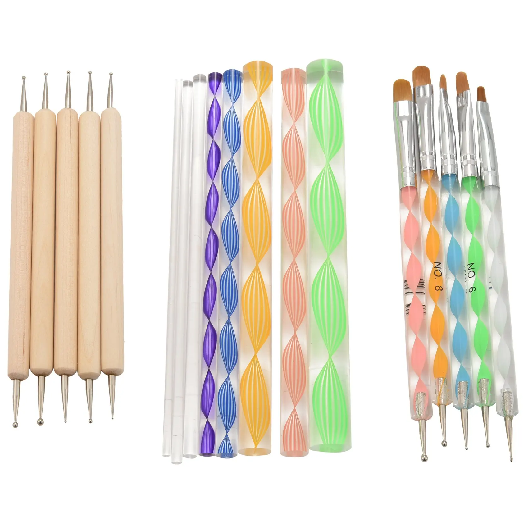 Y17A 18PCS Mandala Dotting Tools Set Embossing Stylus Large Dotting Rods for Painting Rocks Nail Art