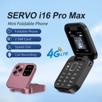 Official SERVO i16 PRO MAX Mini Flip Mobile Phone 4G LTE Call Recording Flashlight Speed Dial Dual SIM 1.77\