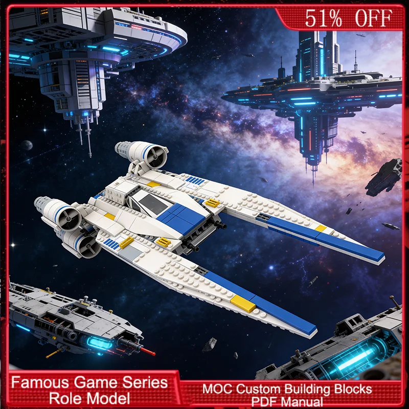 

684 PCS Warplane UWingFighter MOC Customize Modular Building Block Creative Design Brick Technology Kids DIY Holiday Toy Gifts