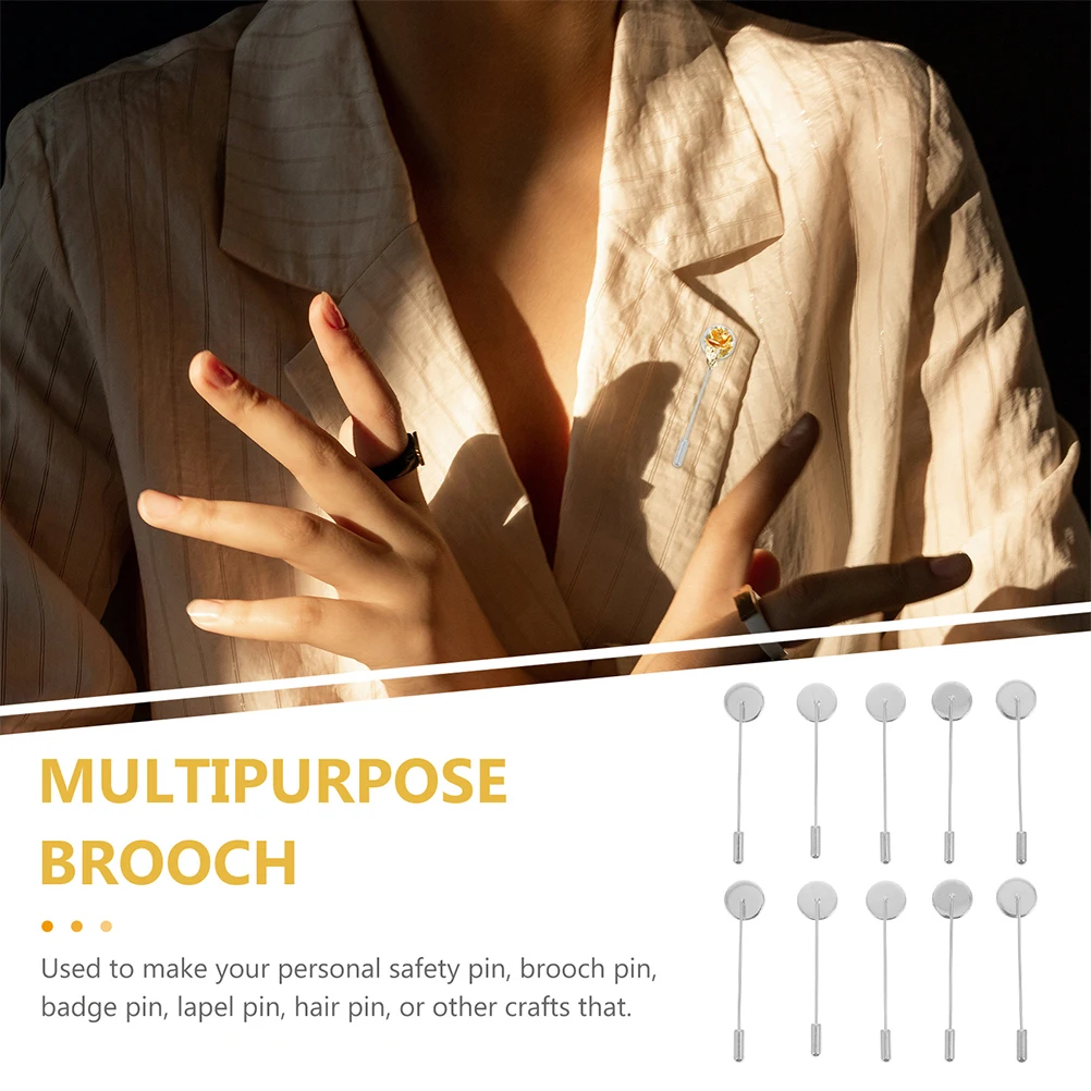 20 قطعة صواني قاعدة بروش معدنية لتقوم بها بنفسك بروش صنع الملحقات التلبيب دبوس قاعدة السلامة الحرفية العرض لمصممي المجوهرات