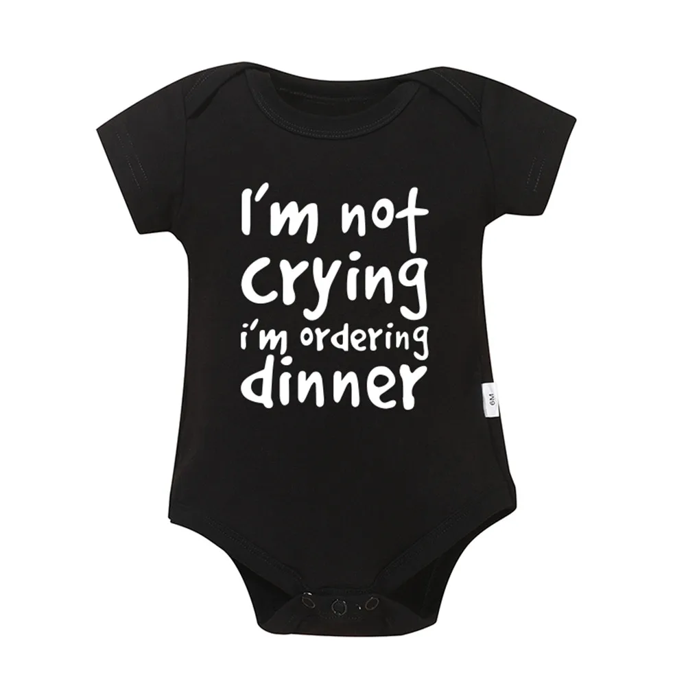 Baby I\'m Not Crying 2024 Newborn Baby Bodysuits Summer Boys Girls Romper Body Pregnancy Reveal Clothes