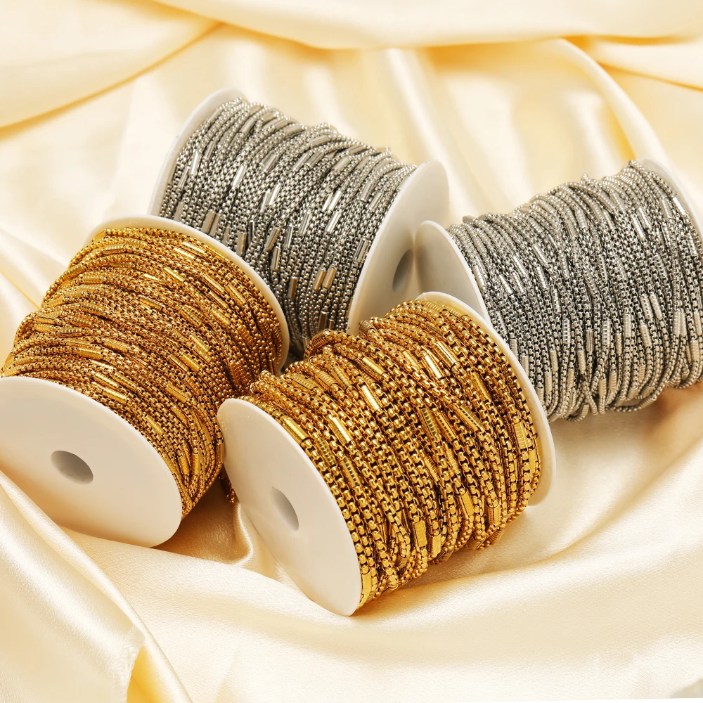 1 Meter Edelstahl-Goldrohrkette für DIY-Halsketten, Schmuck, Ohrringe, Armbandherstellung, Zubehör, Großpackung – Detail 5