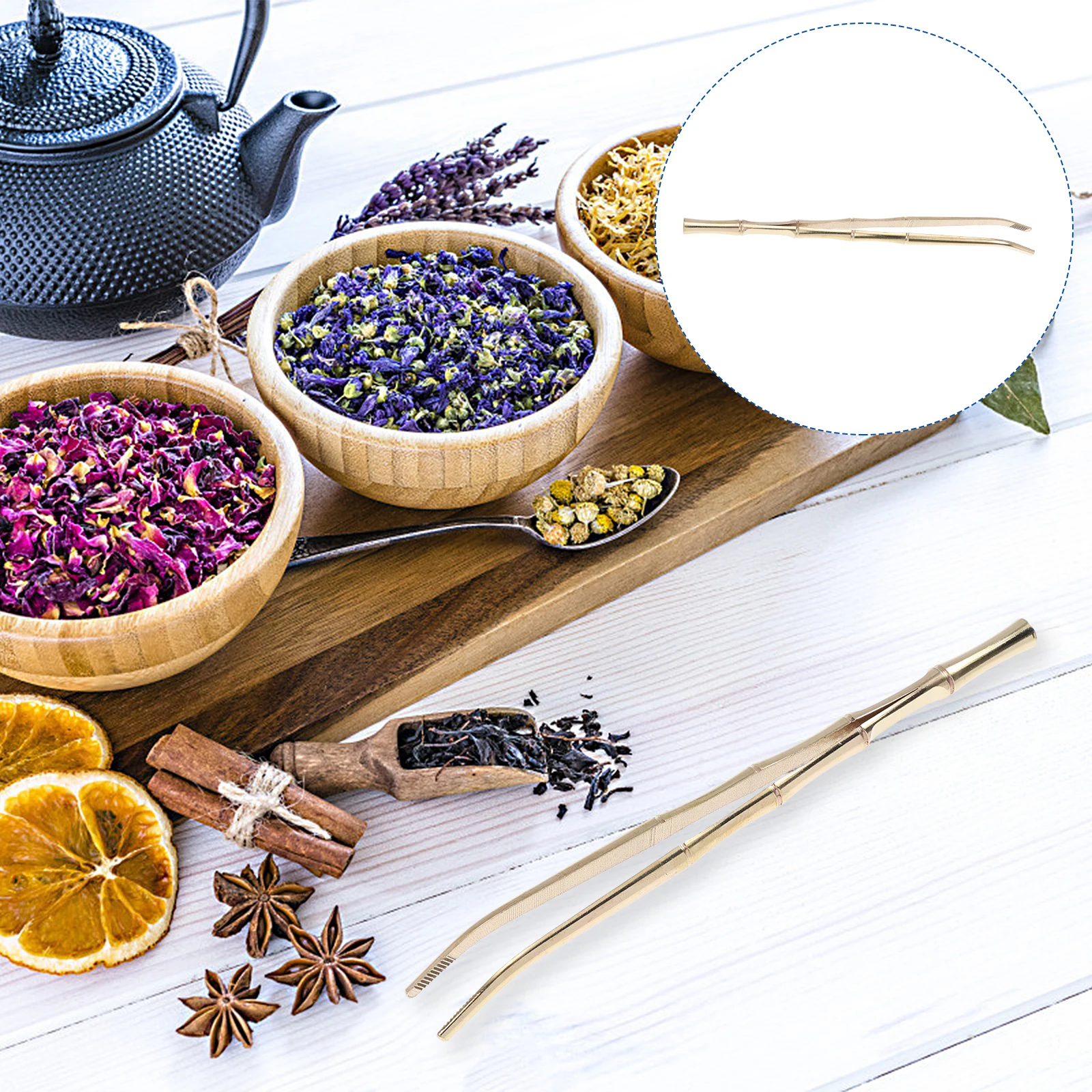 

Anti-Slip Clip Copper Tweezers Ergonomic No Burrs Tea Ceremony Accessory Heat-Resistant Teacup Clamp Tea Utensils