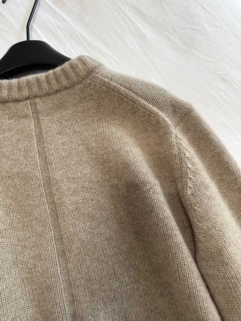 Jersey con cuello redondo y hombros caídos para mujer, suéter de gran tamaño grueso y cálido de mezcla de lana nueva para mujer, Otoño Invierno