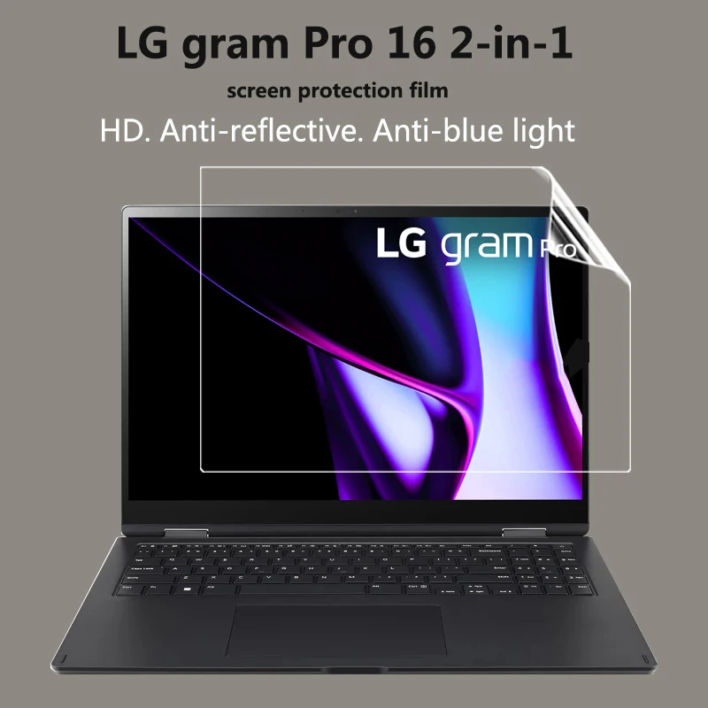 For LG gram Pro 16 2-in-1 screen protective film 16-inch notebook 16T90SP-K HD anti-glare screen protector anti-blue film