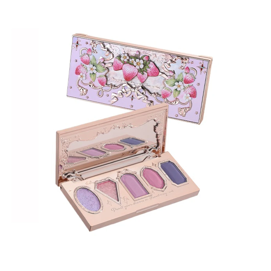 Flower Knows Violet Eye Shadow Strawberry Rococo Series Five-Color Eyeshadow Palette G01 Starmoon Strawberry 0.21OZ./6G