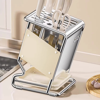 Stainless steel kitchen knife holder rack, countertop multifunctional chopsticks knife holder kitchen knife storage rack