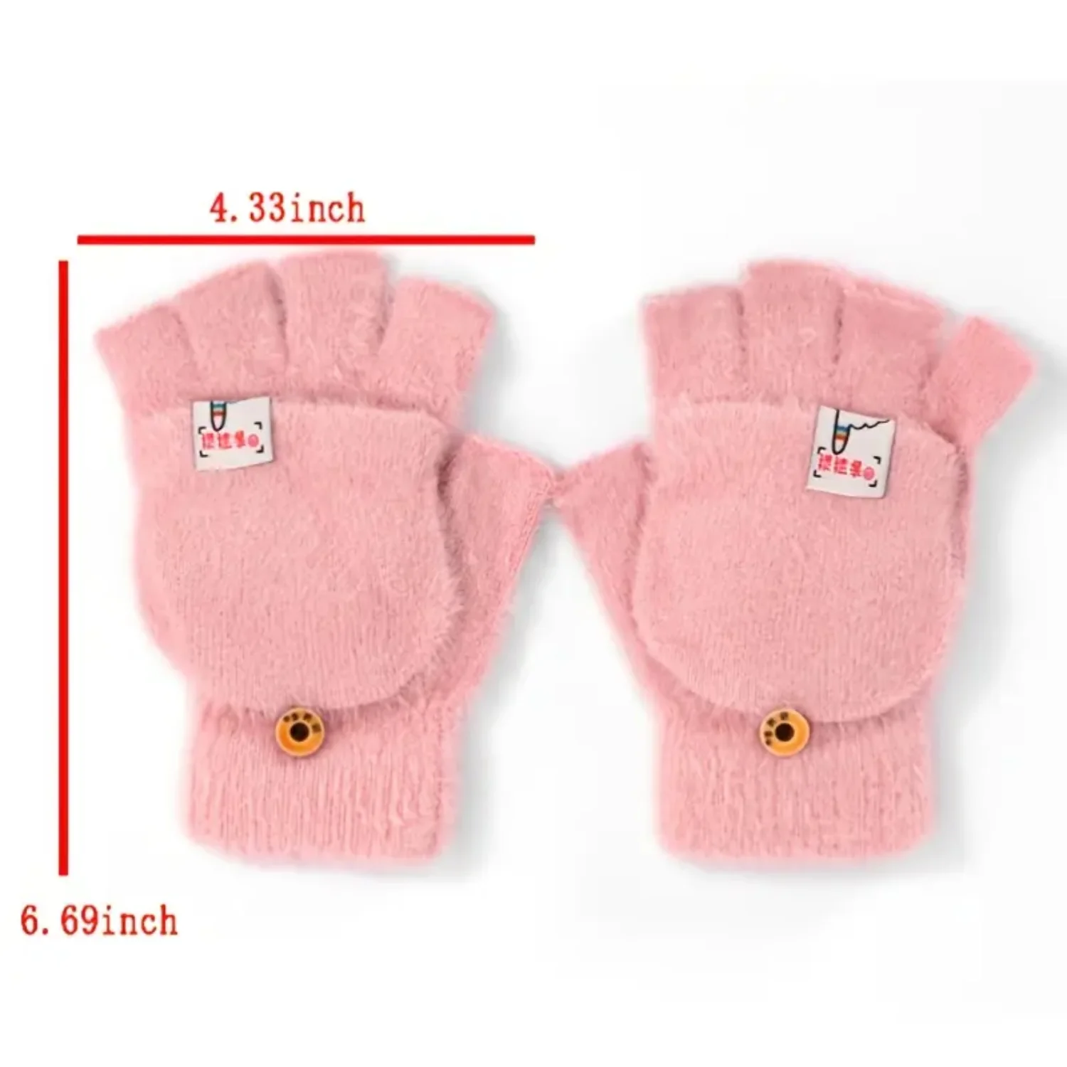 Gants d'Hiver Mignons Chauds et Froids pour Femme, Demi-Doigt, Épais, Griffe de Chat, Étudiant, Équitation, Peluche, Henné, Corps, Paillettes, Héna, Bon Marché