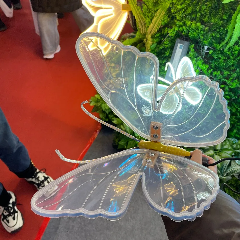 D69OutdoorGarden Glowing Butterfly Decoration Colorful Butterfly Light Emitting Diode Lights Fpr Wedding Party Garden Decoration
