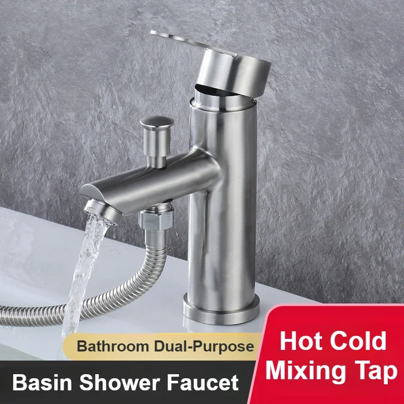 

Смеситель для ванны двойного назначения, смесители для душа из нержавеющей стали, бытовой смеситель для раковины, смеситель для горячей и холодной воды, набор насадок для душа