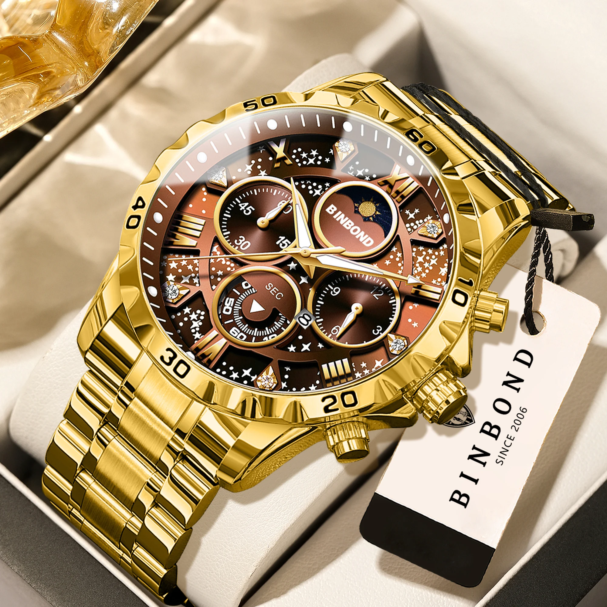 Men's Original Quartz Watch, Luminous Waterproof Chronograph