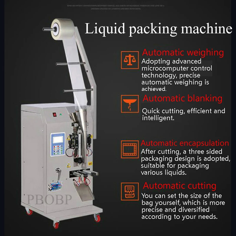 PBOBP Electric Liquid Packaging Machine With Adjustable Capacity And Self Priming Liquid Packing Machine