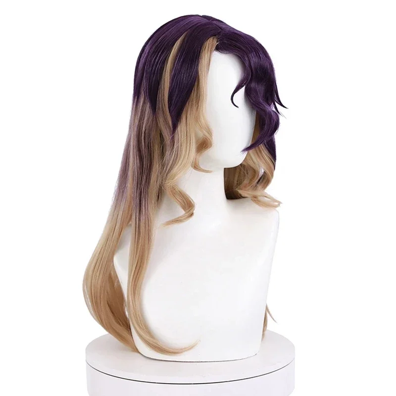 LoL Coven Ahri Cosplay Wig LoL Cosplay Ahri Wig Long Wavy Purple Mixed Brown Heat Resistant Synthetic Hair Pelucas Anime Wig