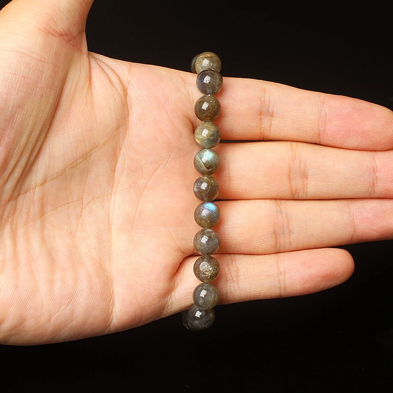 Original India Labradorite Beads Bracelets for Women Reiki Natural Stone Blue MoonStone Charm Bangle femme bijoux Couple Jewelry