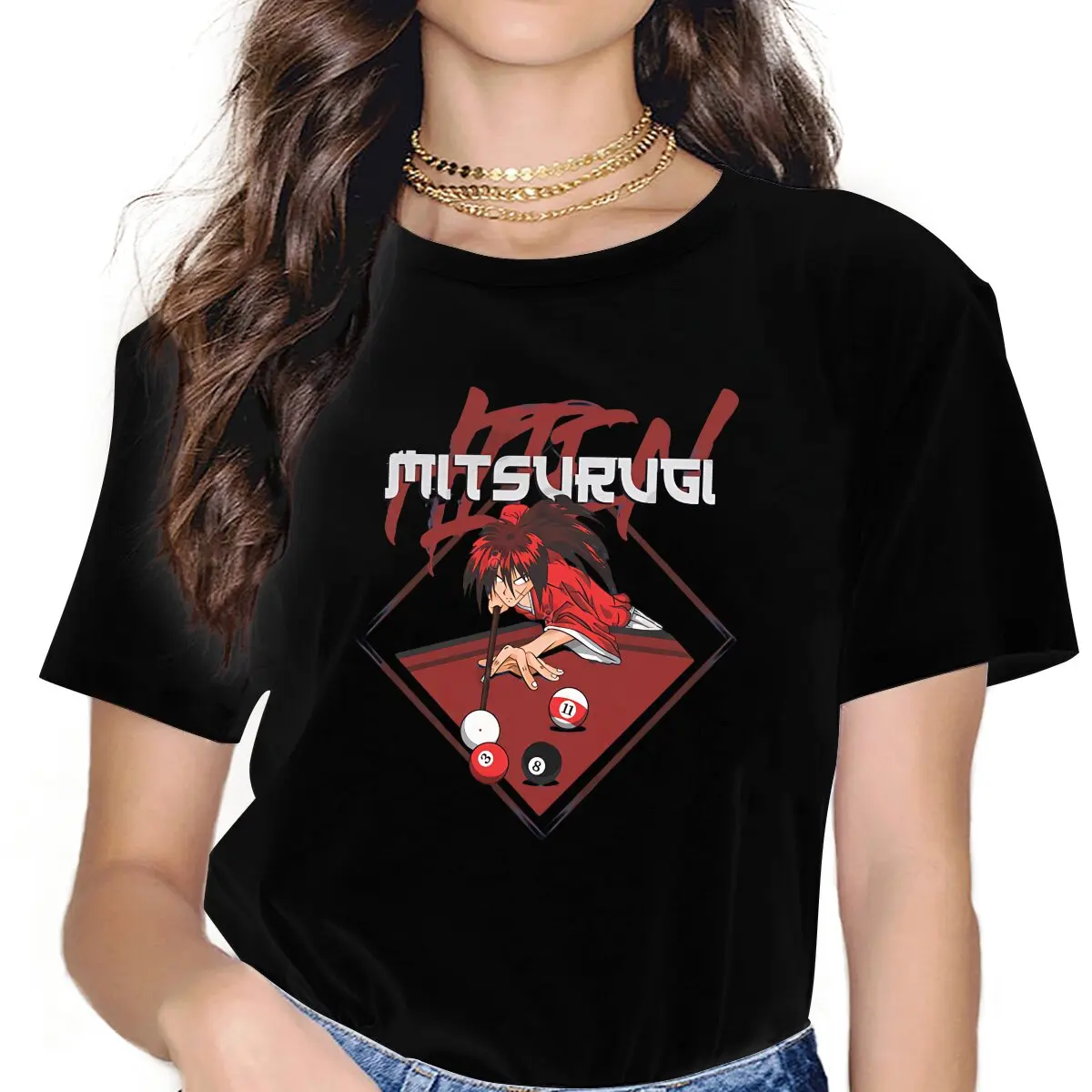 Hiten Mitsurugi Women Clothes Rurouni Kenshin Manga T-shirt Kawaii Vintage Female Blusas