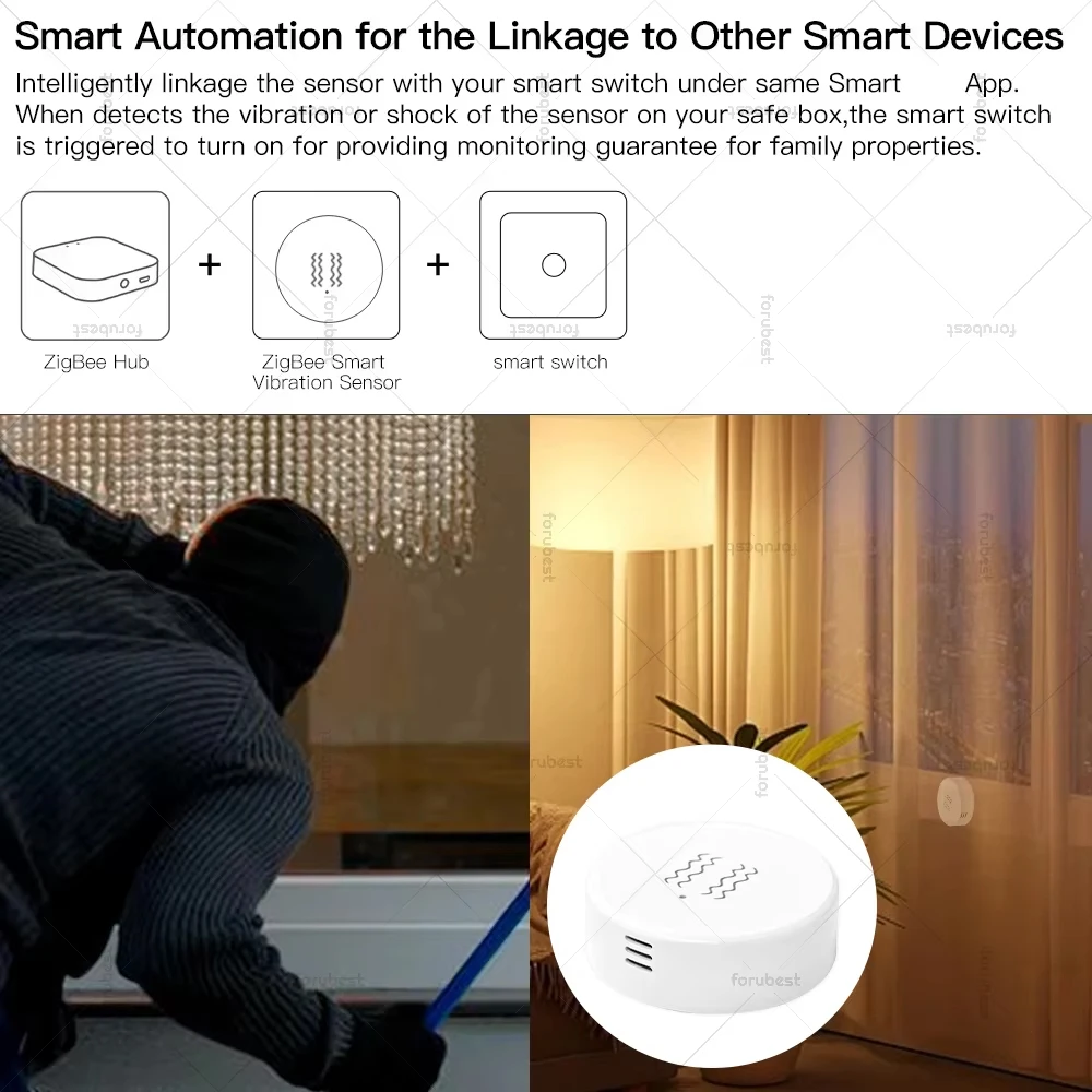 Tuya Zigbee مستشعر الاهتزاز الذكي كشف الميل تطبيق الحياة الذكية إشعار إنذار مراقبة في الوقت الحقيقي سجل إنذار صدمة الحركة #6