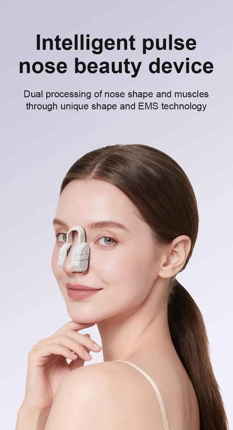 Micro-current Pulse Nose Beauty Device, Stiffening Nose Bridge Clip, Collapsing Nose Wing High-rise Massager