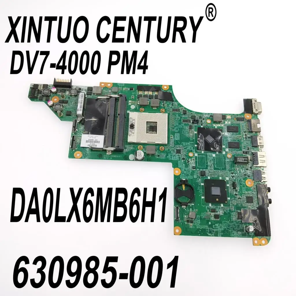 630985-001 630985-501 630985-601 Motherboard for HP Pavillion DV7-4000  Laptop Motherboard DA0LX6MB6H1 HM55 DDR3 100% Test work