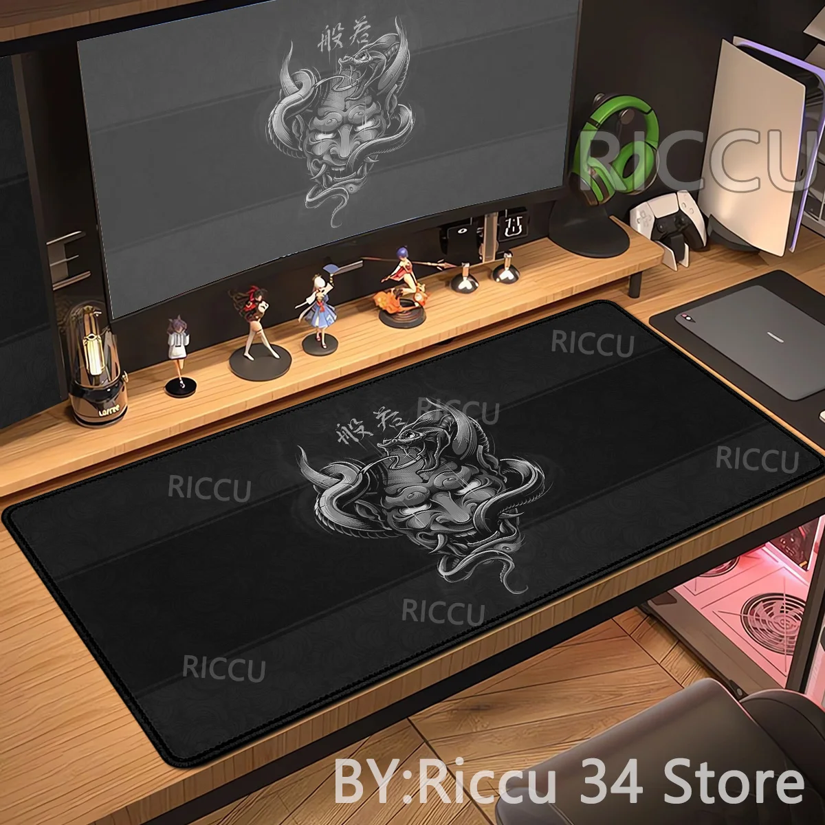 

PC Hannya mask Anime Mouse Pad Gamer Desk Mat Large Keyboard Pad Xll Carpet Computer Table Surface For Accessories Ped Maus pad