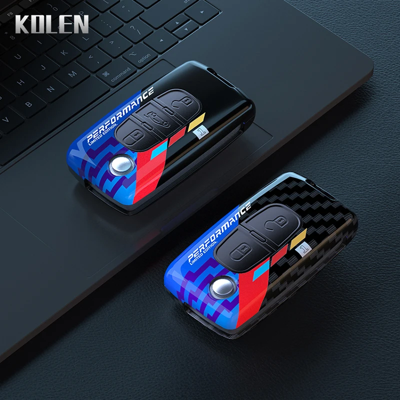 ABS Carbon Fiber Car Key Case Cover For Peugeot 107 207 307 308 407 408 607 3008 5008 For Citroen Xsara Picasso C3 C4 C5 C6 C8