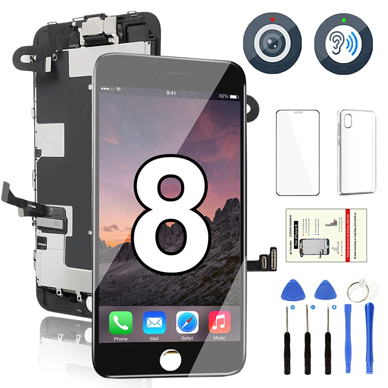 

Full Set Display For iPhone 8 8G LCD Screen Replacement Complete Touch Digitizer Assembly+Camera+Ear Speaker A1863 A1905 A1906