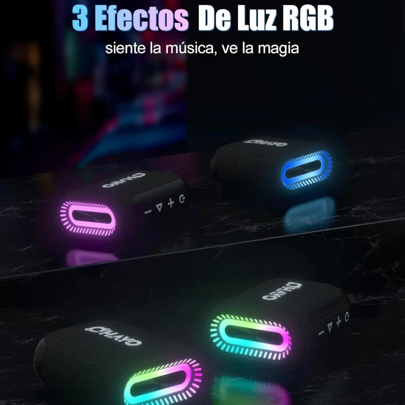 HI-FI alta fidelidad sonido envolvente de 360 grados inalámbrico Bluetooth 5,3 Mini altavoz con luz RGB altavoz IPX7 impermeable al aire libre