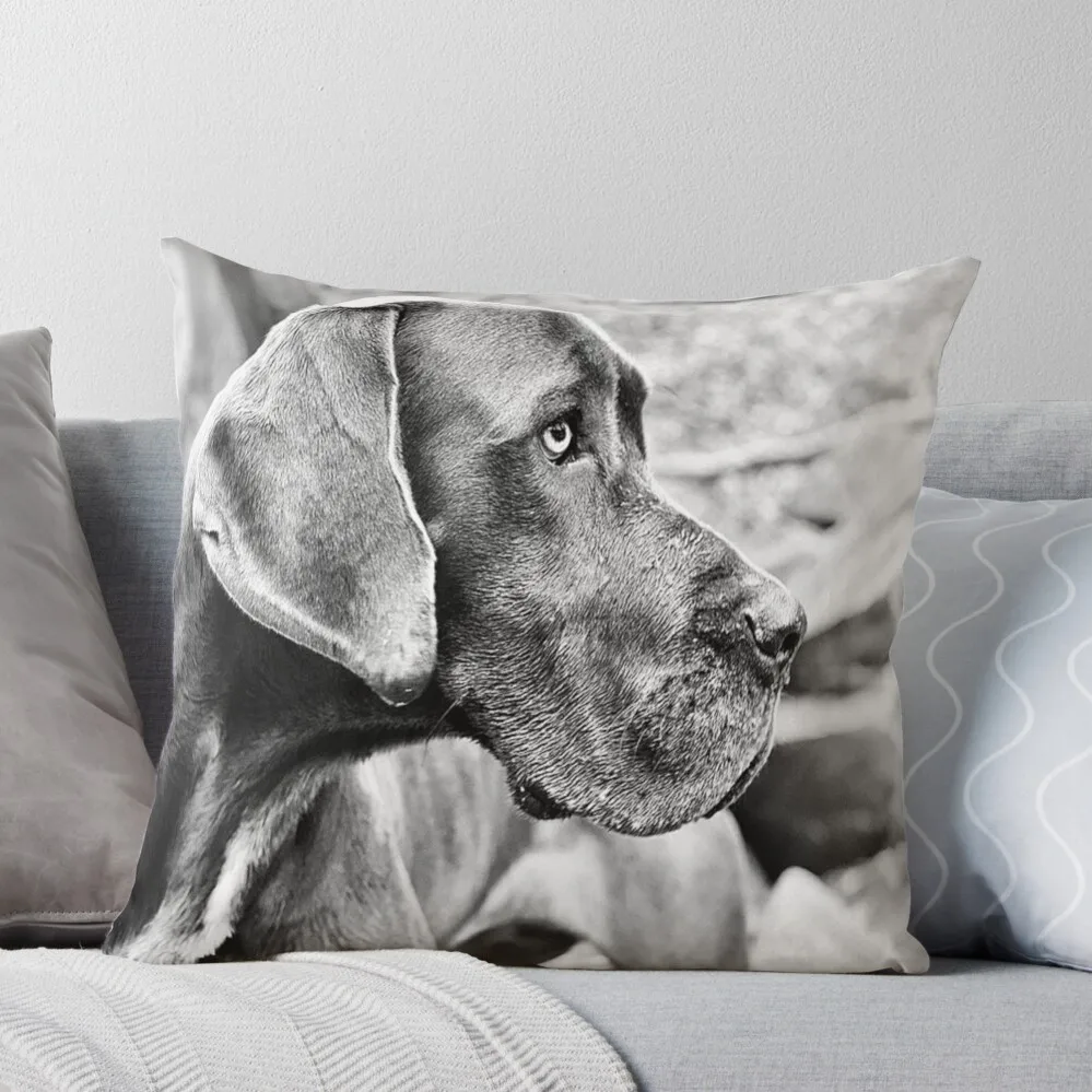 

Blue Black Great Dane Throw Pillow covers for pillows pillows decor home Pillows Aesthetic