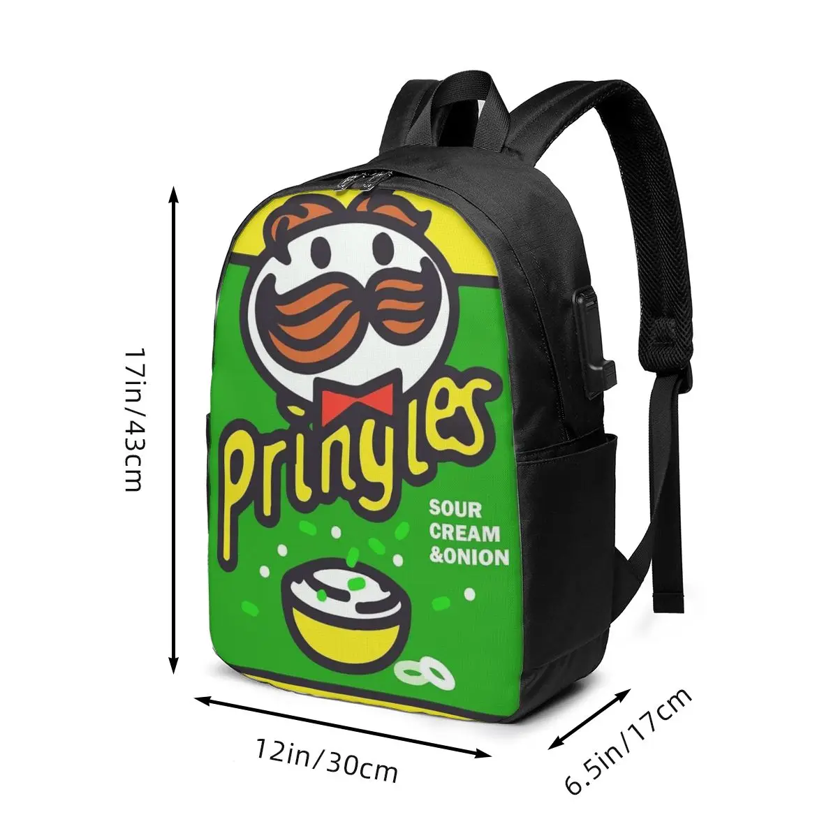 Potato Crisps Chips Pringles Print Backpack Travel Notebook Bag Computer College Student School Bag Laptop Shoulder Bags view 6