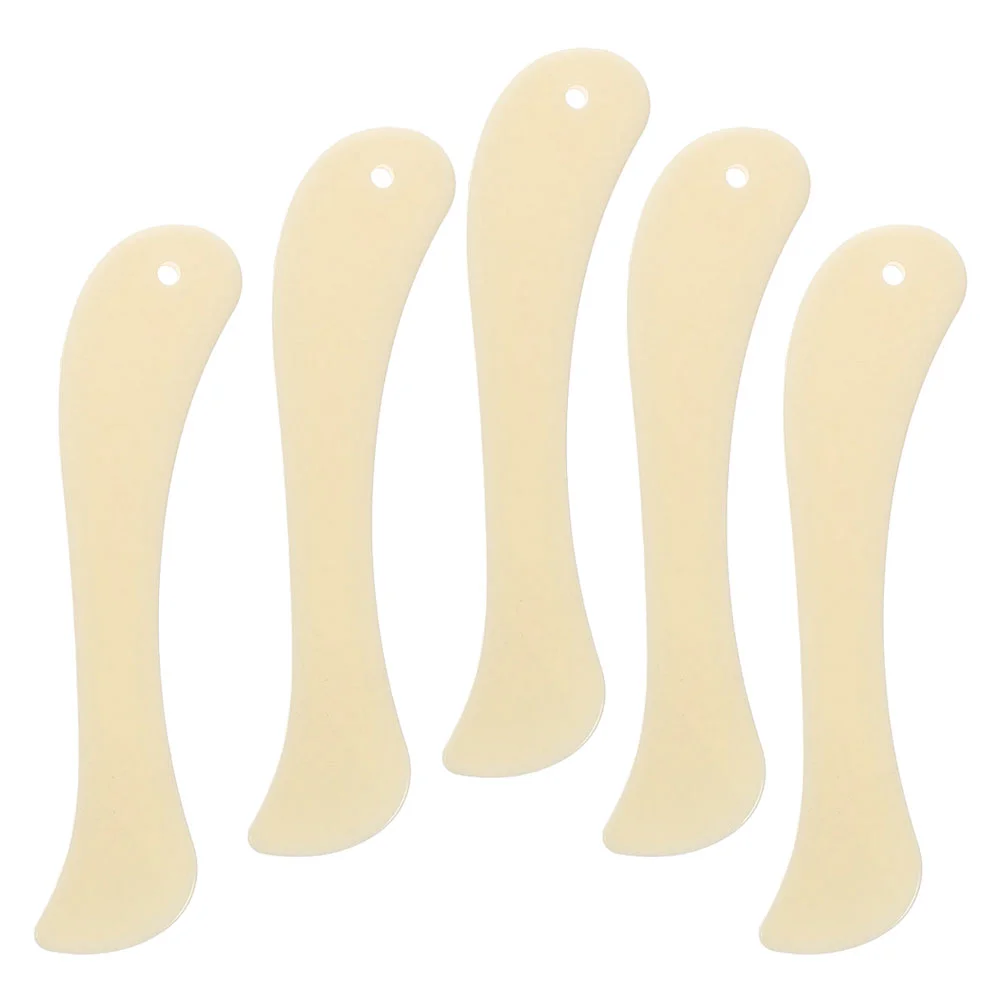 5 Pcs Plastic Bone Folder Knife Curved Creaser Tool for Craft Beige Paper Folding Tools Letter Opener Supplies