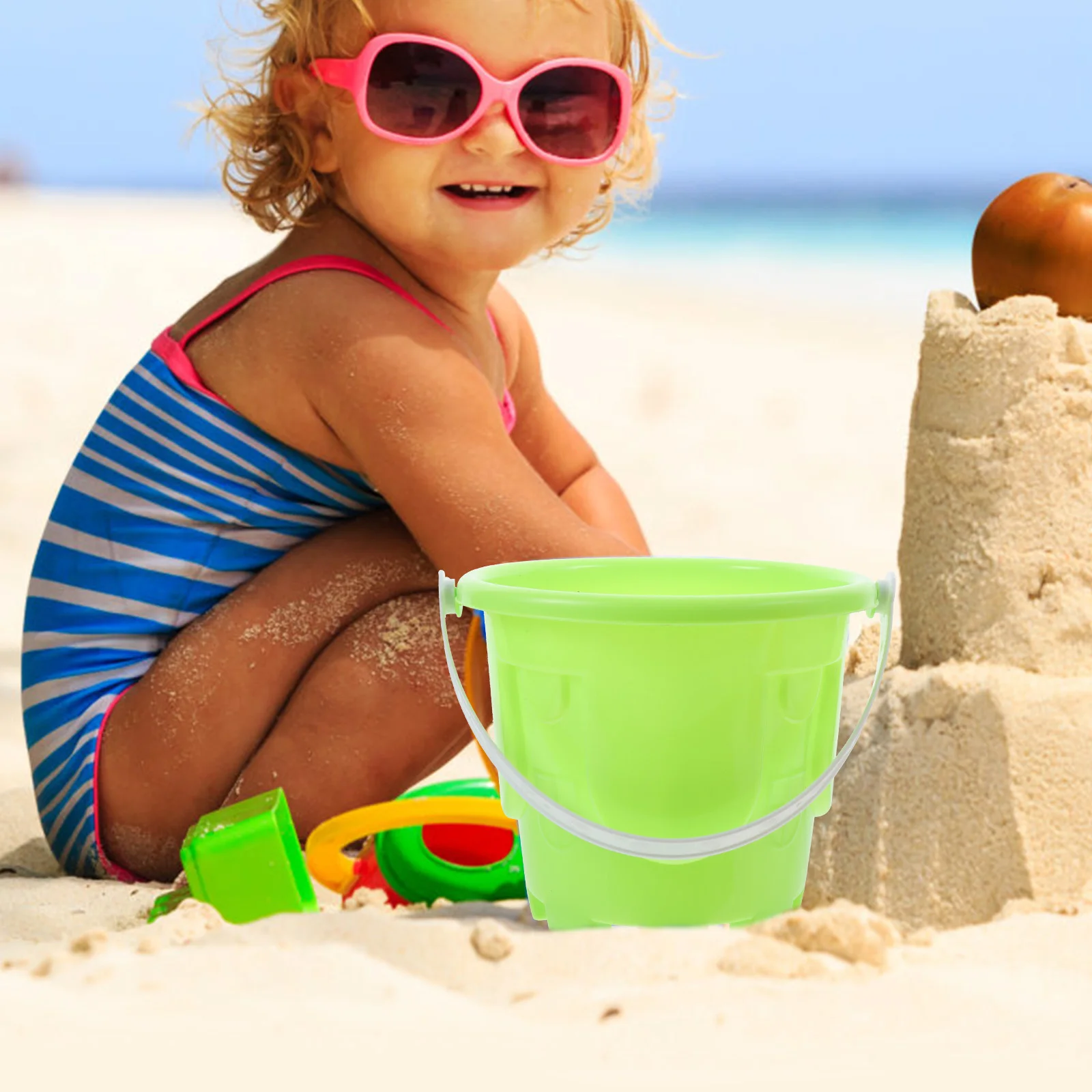 4-częściowy plastikowy zestaw wiaderek do piasku na plażę, zabawka do piaskownicy, edukacyjna, kreatywna gra, zabawka plażowa dla dzieci, zabawki do piasku dla dzieci