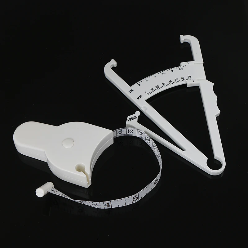 2Pcs/Set White PVC Body Fat Caliper Measure Tape Tester Fitness For Lose Weight For Body Building Portable Fitness Equipmnet