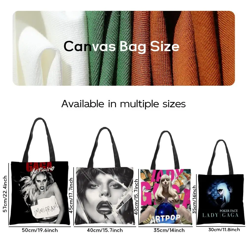 Storage Bags Casual Portable Shoulder Bag Lightweight Shopping Bag Reusable Linen Bag legendary Musician L-Lady MAYHEM Gaga