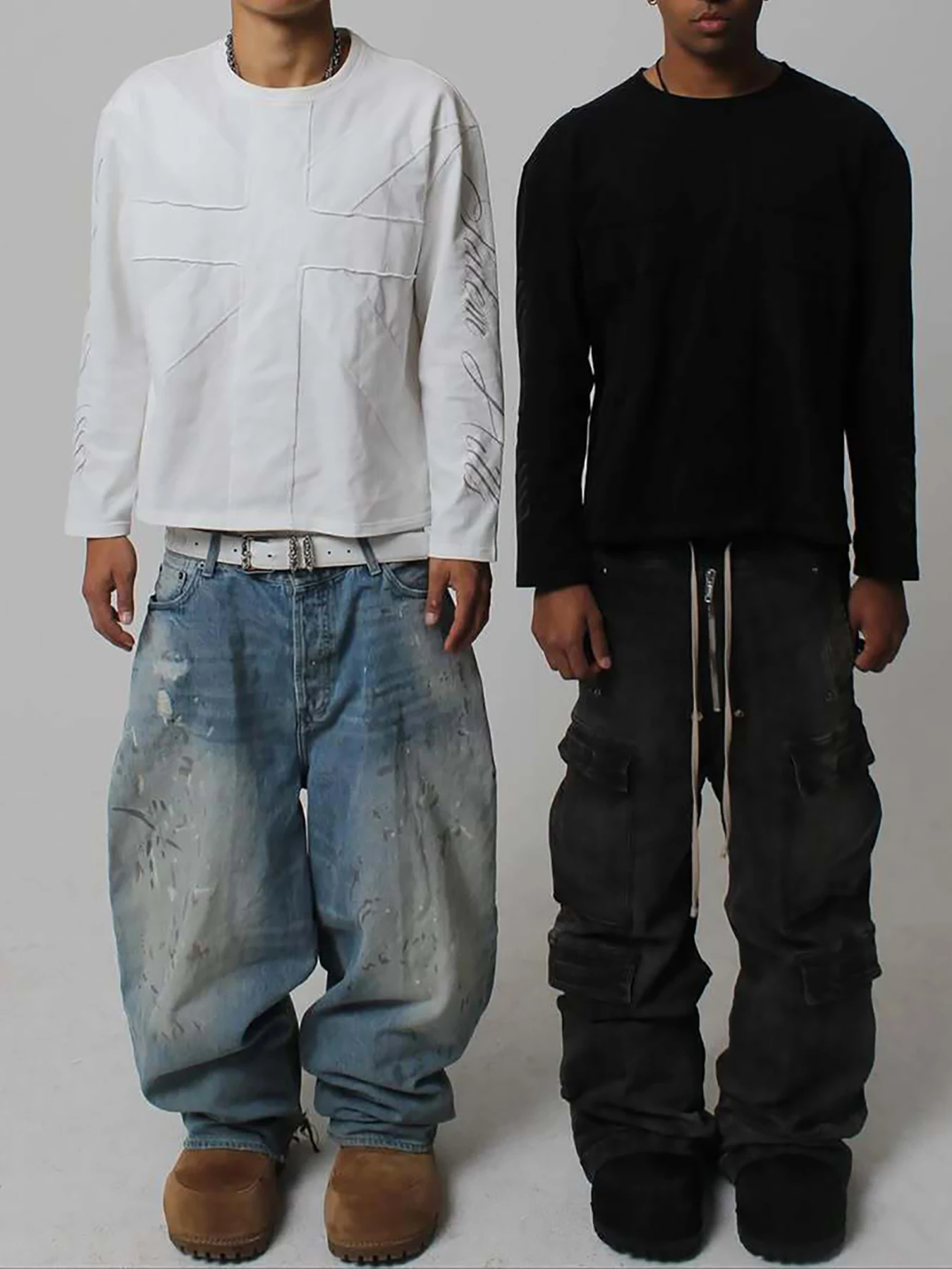 New Personalized Round Neck Pullover Retro Y2K Meter Street Trendy Long Sleeved T-Shirt image 6