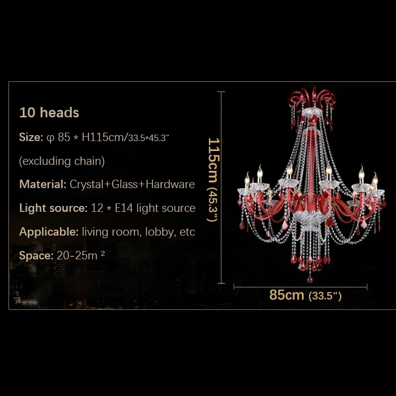 Villa Crystal Chandelier European Luxury  Restaurant  Hotel Duplex Building Beauty Salon Pendent Lamp