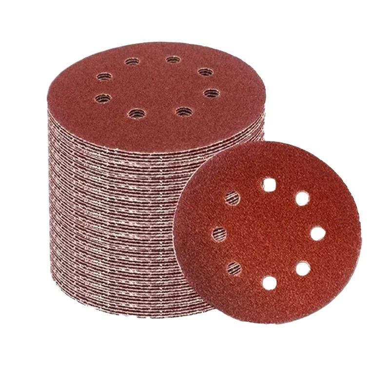 10-50 Stuks 8 Gat 125 Mm Schuurpapier Houtbewerking Metaal Hout Jade Slijpschijf Schurende Polijsten Tool 40-3000 Grit Schuurschijven - afbeelding 2