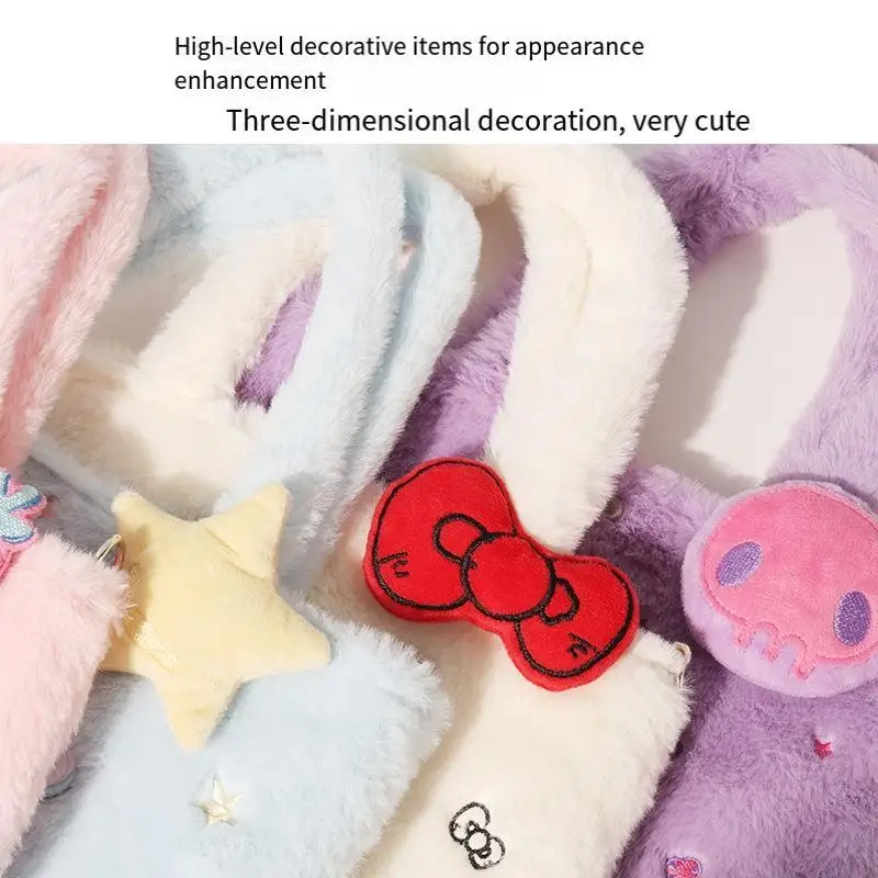 Sanrio Nieuwe Kuromi Pluche Tas Hello Kitty Melody Leuke Opslag Tote Cartoon Anime Make-up Tas Boodschappentassen Vrouwen Handtas Meisje Geschenken