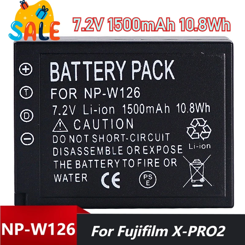 

7.2V 1500mAh Camera Batteries for Fujifilm X-PRO2 X-T2 X-A3 X-A10 X100F X-T20 XE3 NP-W126S Batteries