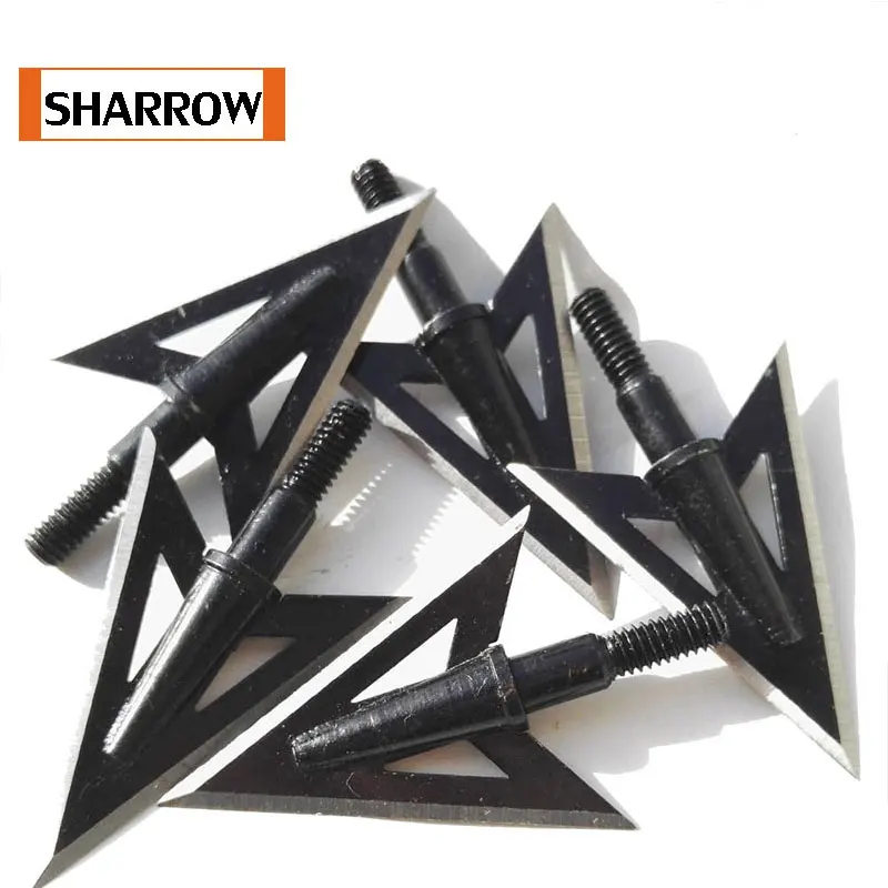 

12pcs 100 Grain Arrowhead 2 Fixed Blade Broadheads Tip Point Archery Fishing Stainless Steel Arrow Head Hunting Shooting