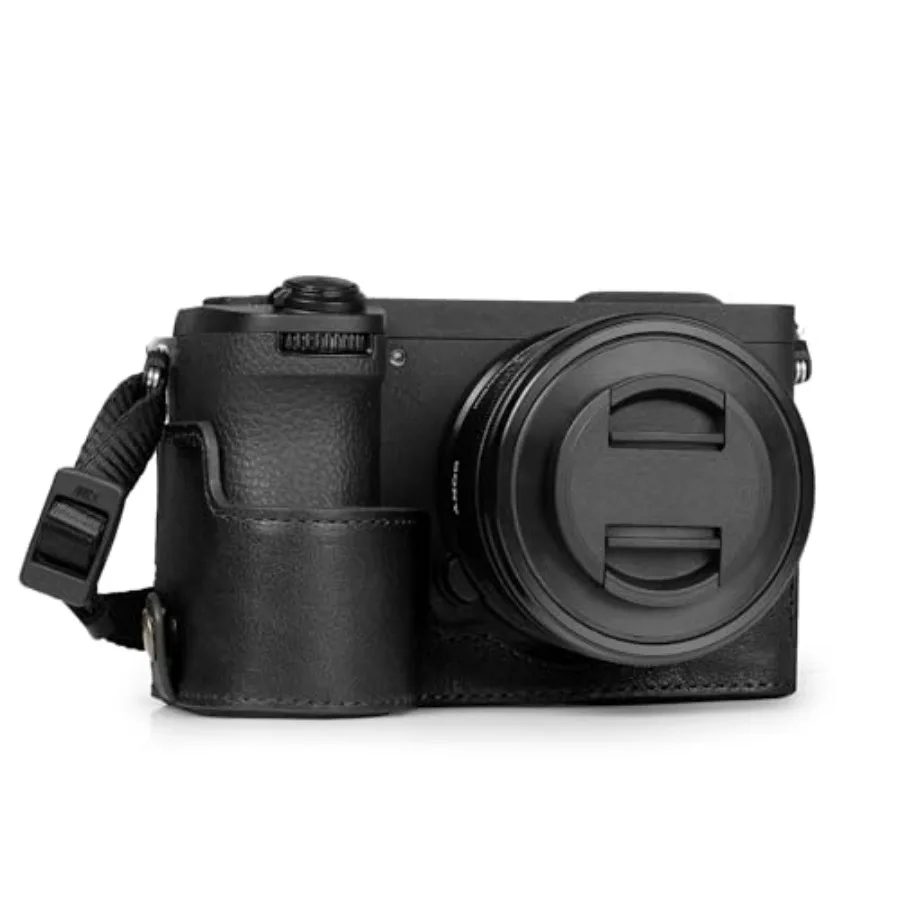 

Mega Gear Genuine Leather Half Camera Case for Sony Alpha a6700 - Stylish and Protective