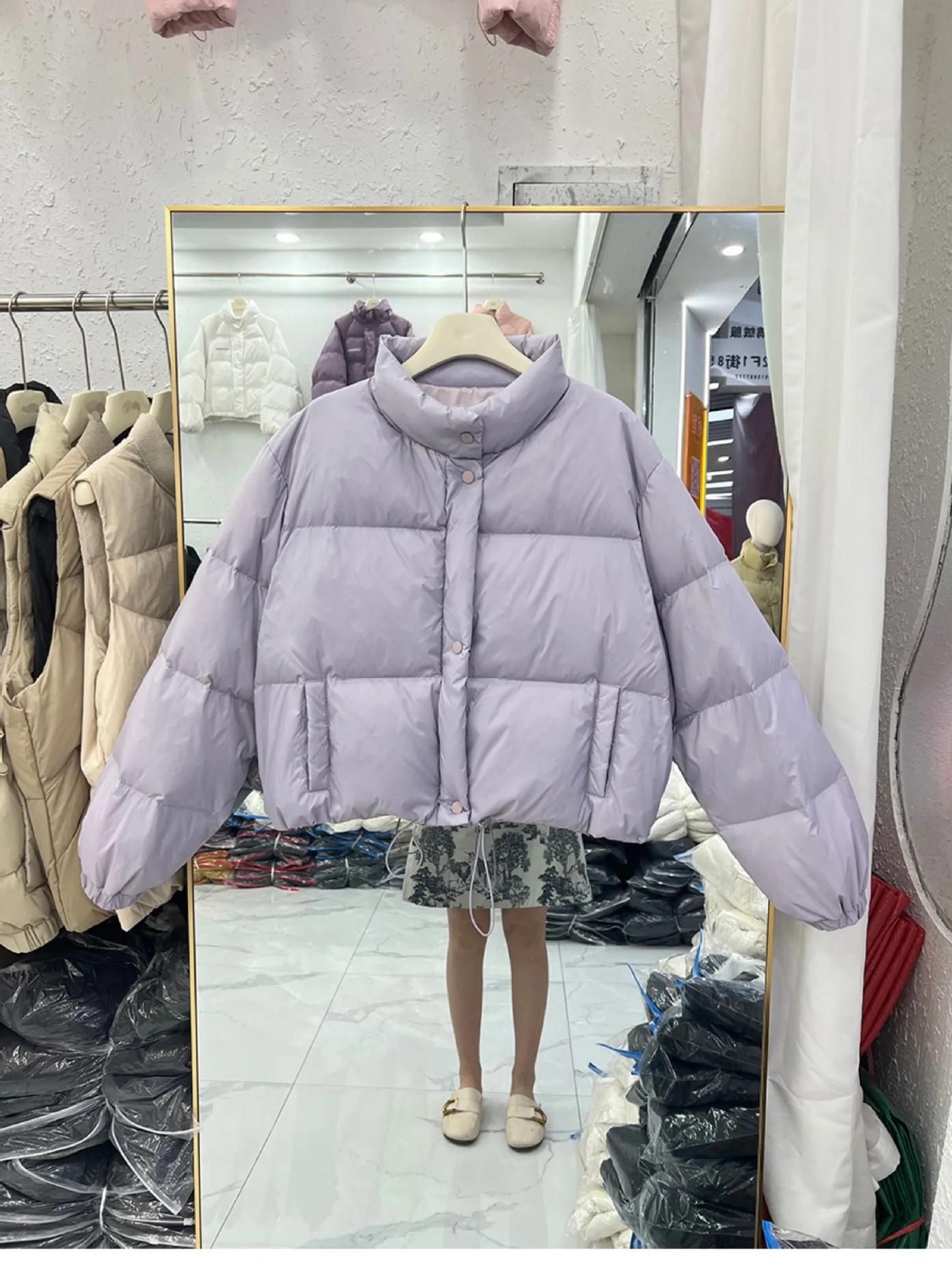Parkas Women Short Coats Jackets Full Sleeve Thick Warm Y2k Streetwear Stand Collar Elegant Jacket Work Coat Autumn Winter