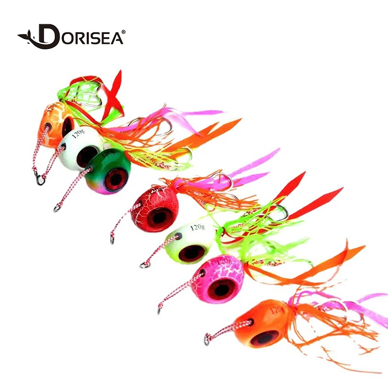 DORISEA 1Pcs 60/80/100/120/150/200/250/300g Perch Bass Codfish Deep Sea Luminous Fishing Hook Lure Wire Bait